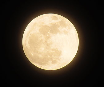 Full Moon in Night Sky with Craters