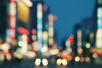 Abstract Bokeh City Lights at Night