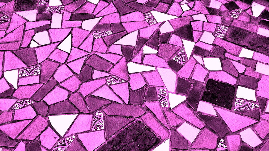 Purple Ceramic Mosaic Tile Pattern Texture Close Up
