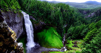Salt Creek Falls Waterfall in Oregon Forest Landscape