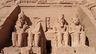 Abu Simbel Temple Massive Pharaoh Statues Carved in Rock