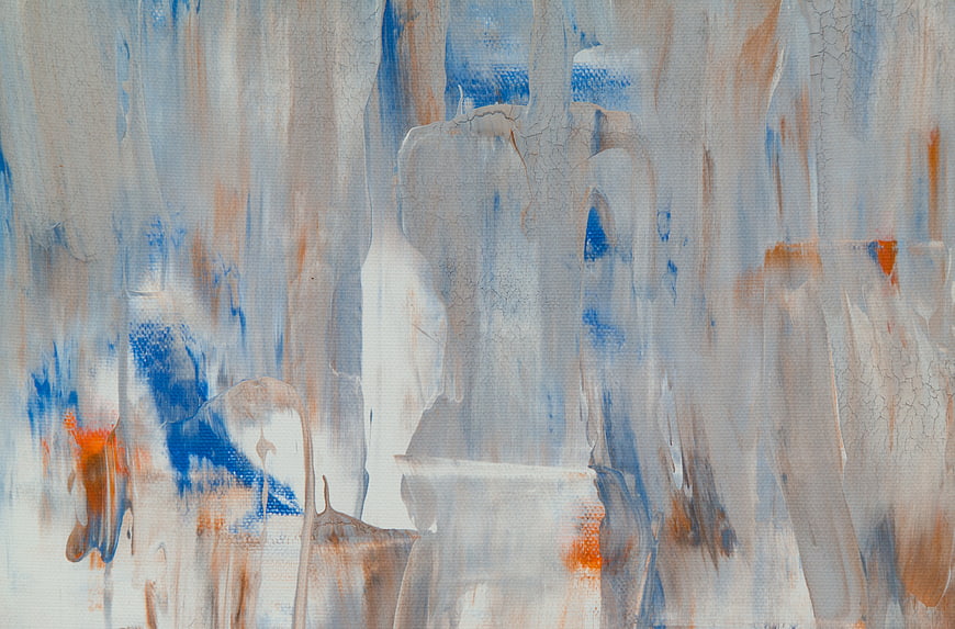 Abstract Blue and Orange Acrylic Painting Texture