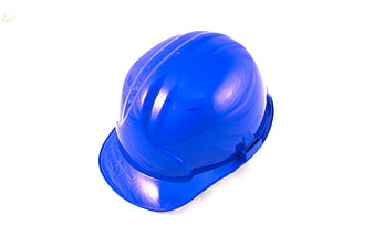 Blue Construction Safety Helmet Isolated on White Background