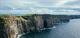 Aerial View of Cliffs of Moher Ireland Coastline