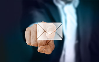 Businessman Hand Touching Digital Email Icon