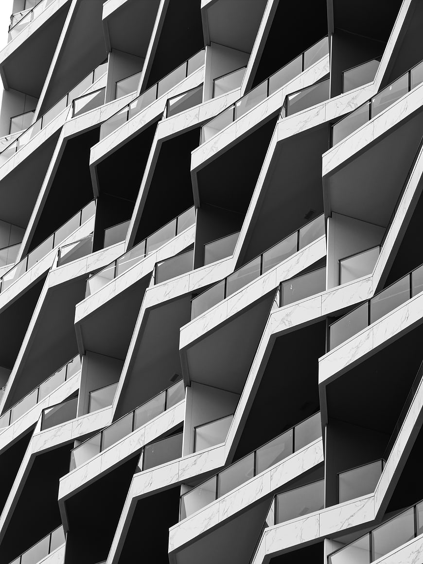 Black and White Modern Geometric Architecture Pattern