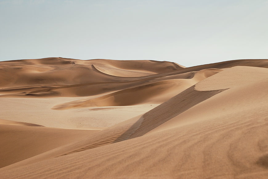 Sweeping Sand Dunes in a Vast Desert Landscape