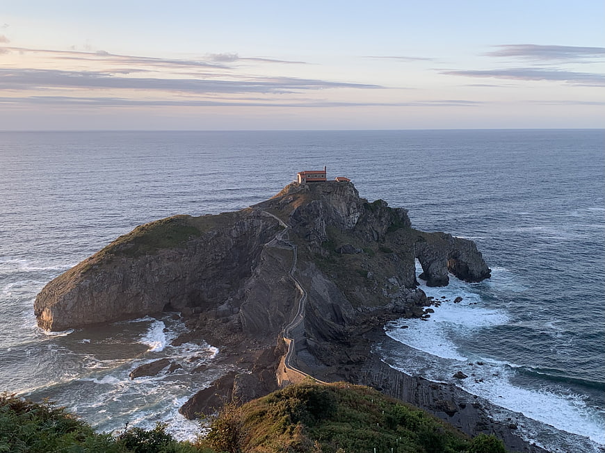 Aerial View of Cabo de Vila do Conde Lighthouse at Sunset