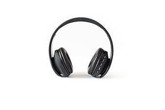 Black Wireless Headphones Isolated on White Background