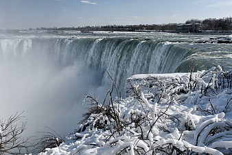 Niagara Falls Winter Landscape with Snowy Foreground