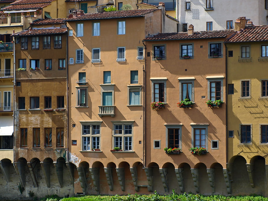 Colorful European Building Facades Along a River