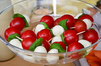 Caprese Skewers with Tomatoes, Mozzarella, and Basil
