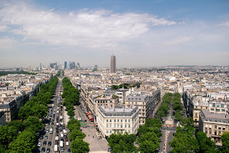 Aerial View of Paris Cityscape with La Défense Skyline