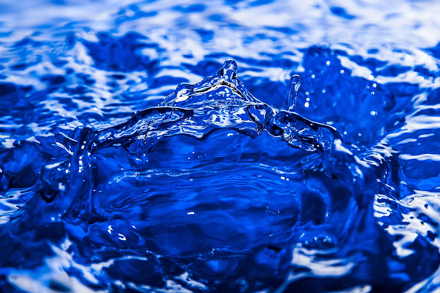 Dynamic Blue Water Splash Close-Up