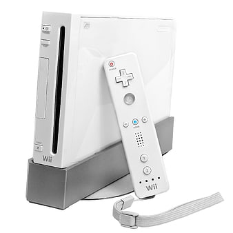 White Nintendo Wii Console and Remote Controller Product Shot