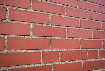 Red Brick Wall Texture with Gray Mortar Joints