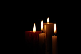 Lit Candles in Darkness for Remembrance and All Souls Day