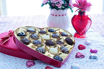 Heart-Shaped Box of Assorted Chocolates for Valentine's Day