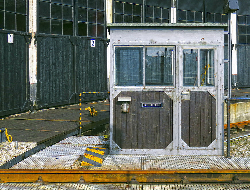 Vintage Railway Signal Box at Locomotive Roundhouse