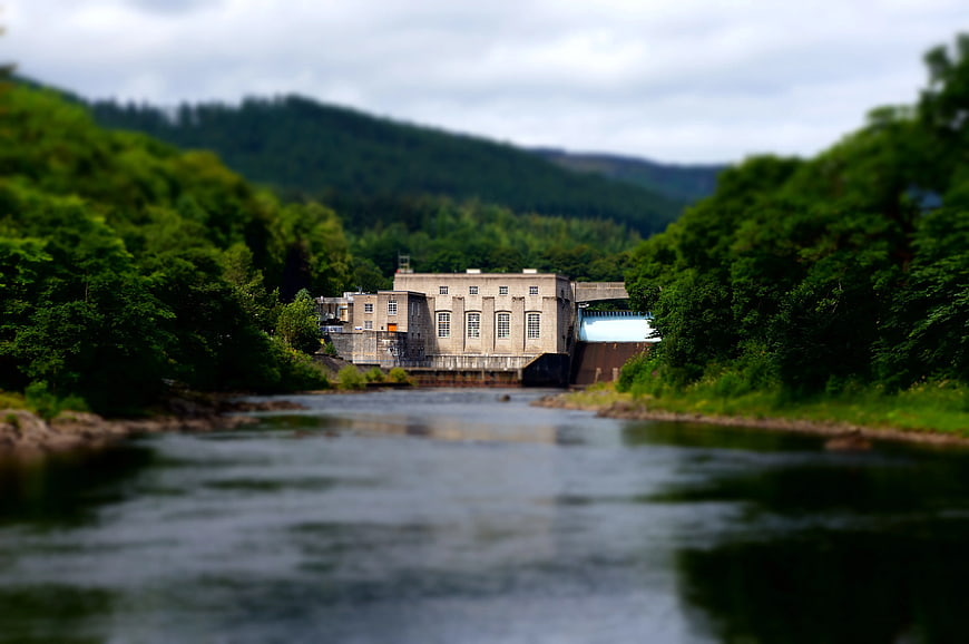 Hydroelectric Dam on River Surrounded by Green Forest