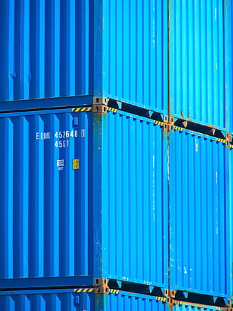 Stacked Blue Shipping Containers Abstract Industrial Background