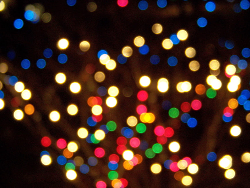 Colorful Christmas Lights Bokeh Background