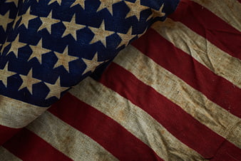 Vintage Weathered American Flag Fabric Texture
