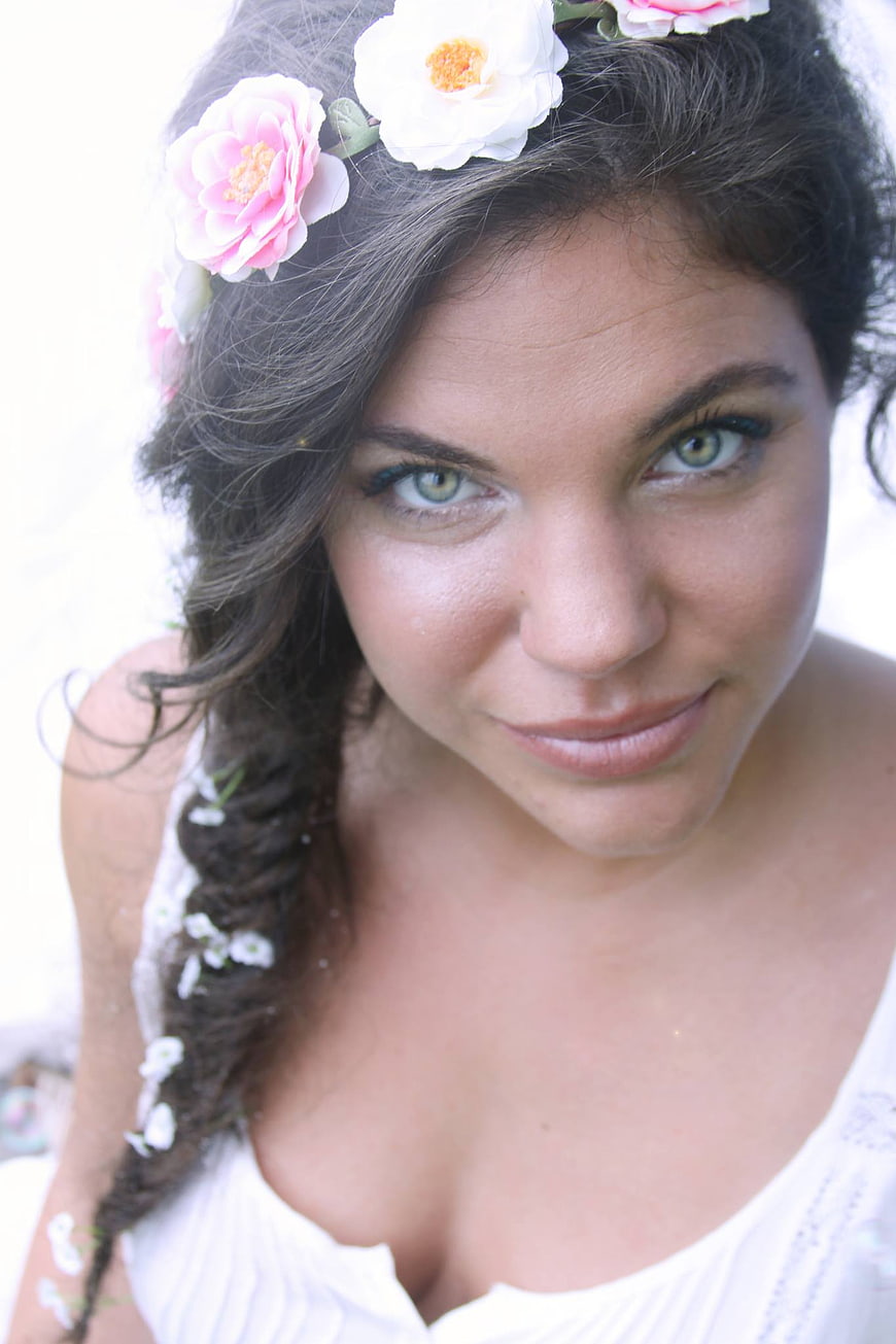 Portrait of Woman with Flower Crown and Braided Hair
