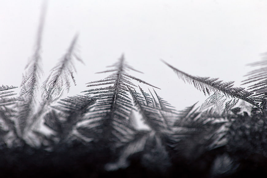Macro Frost Crystals on Glass