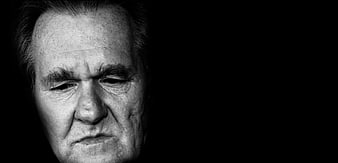Dramatic Black and White Portrait of Senior Man