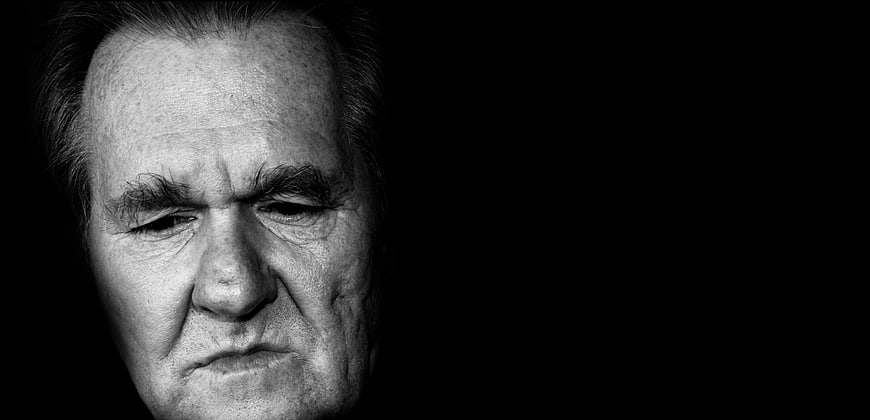 Dramatic Black and White Portrait of Senior Man