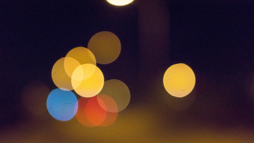 Abstract Bokeh Lights at Night with Colorful Orbs