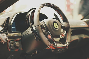Ferrari 458 Speciale steering wheel and carbon fiber interior