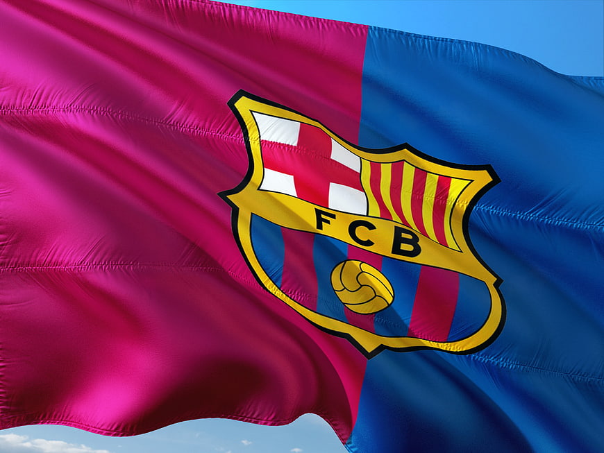 FC Barcelona Flag Waving in the Wind