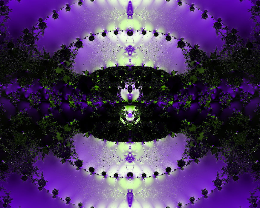 Abstract Purple and Green Fractal Pattern Background