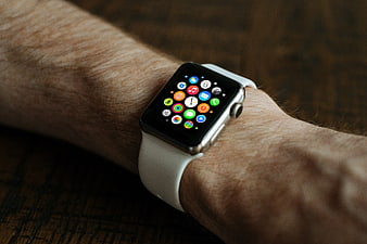 Close-up of Apple Watch on Wrist with App Icons