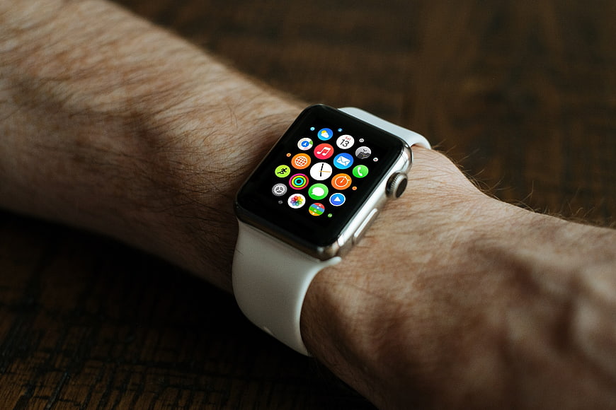 Close-up of Apple Watch on Wrist with App Icons