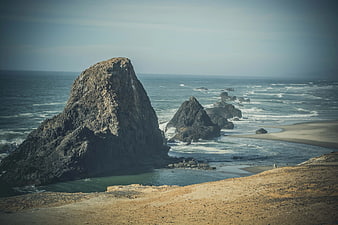 Dramatic coastal rock formations on a rugged Australian beach