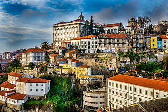 Colorful Hillside Architecture in Porto, Portugal
