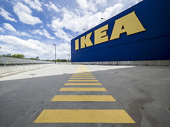 Exterior of IKEA Store with Yellow Crosswalk