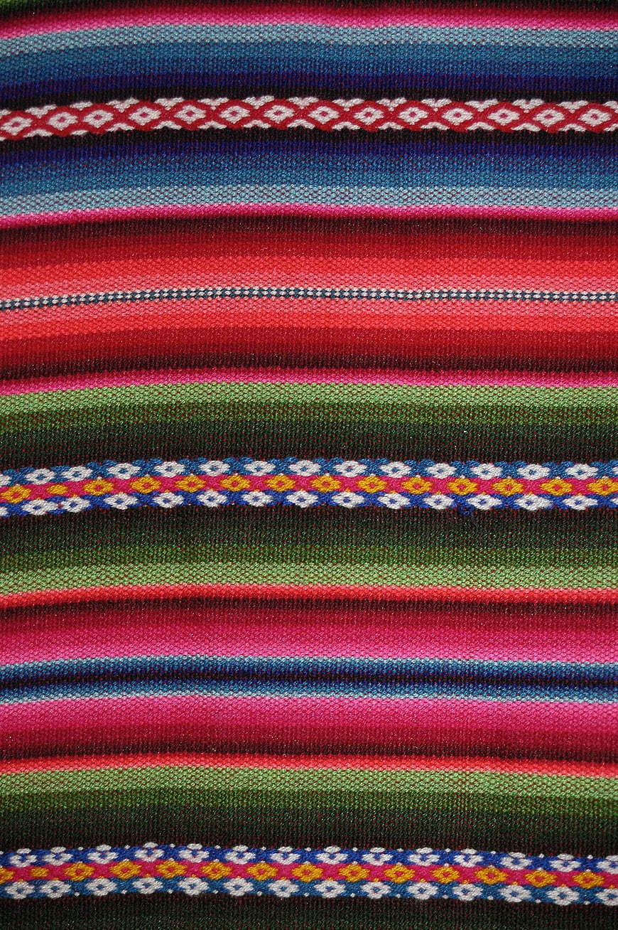 Colorful Mexican Serape Fabric Texture Close Up