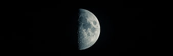 Crescent Moon with Craters Against Black Night Sky