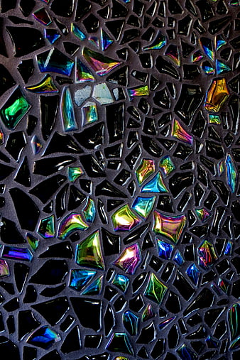 Abstract Iridescent Glass Mosaic Pattern Texture