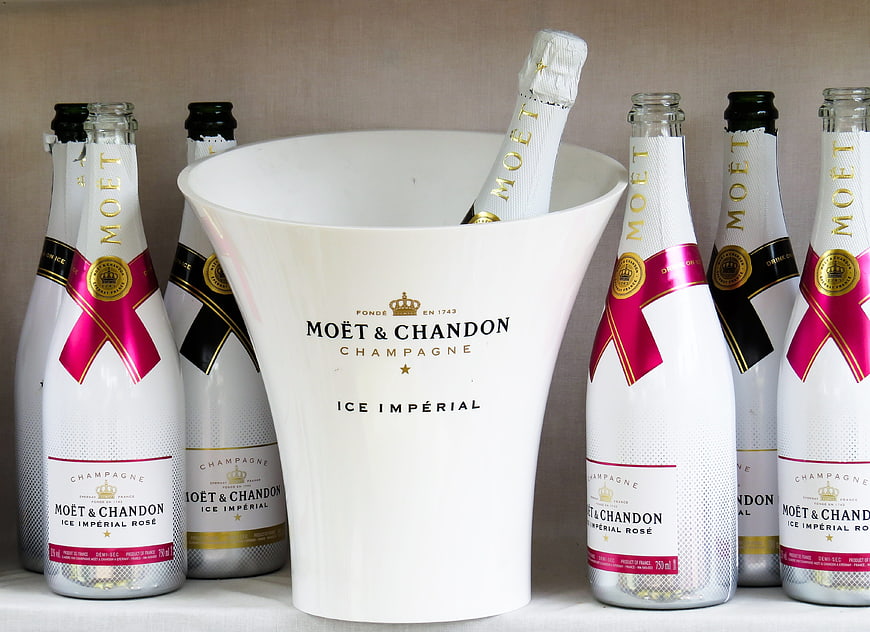 Moet & Chandon Ice Imperial Champagne Bottles in White Bucket