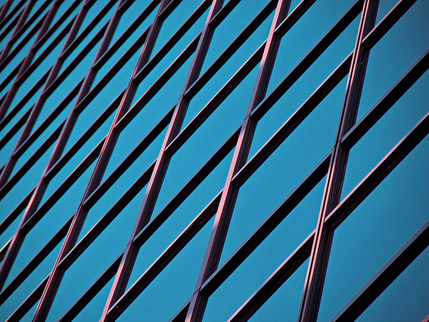 Abstract Modern Building Facade with Diagonal Window Pattern