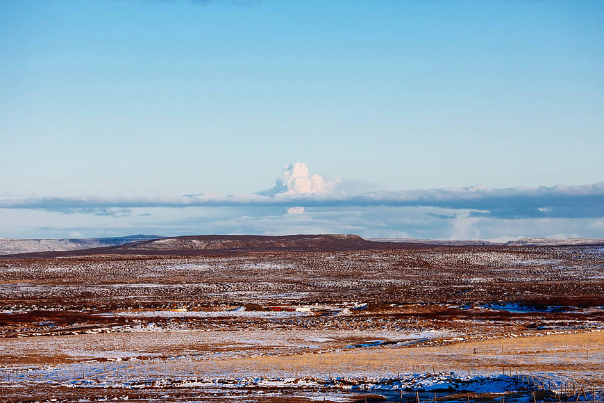 Vast Winter Landscape with Distant Cloud Formation