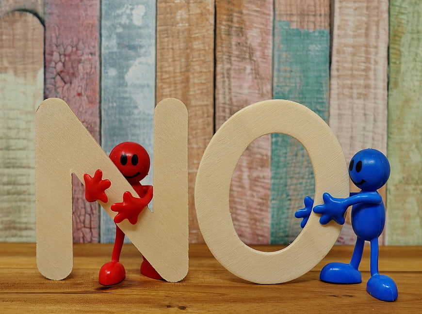 Cute Red and Blue Plastic Figures Holding Wooden No Letters