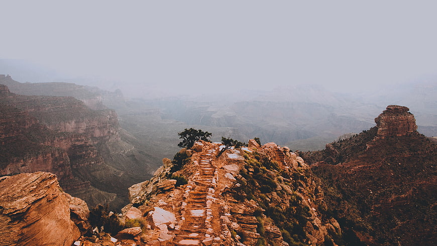 Misty Canyon Trail with Red Rock Formations