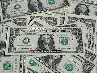 Scattered One Dollar Bills Background