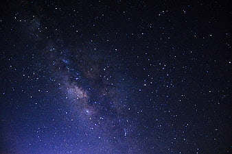 Milky Way Galaxy in Deep Blue Night Sky
